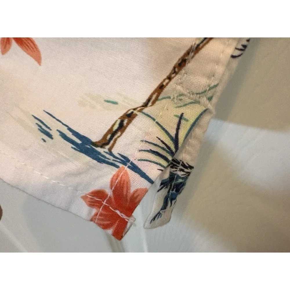 NWOT Boys XLarge 14-16 OLD NAVY Button Down Palm Tree Beach‎ Shirt White Cotton
